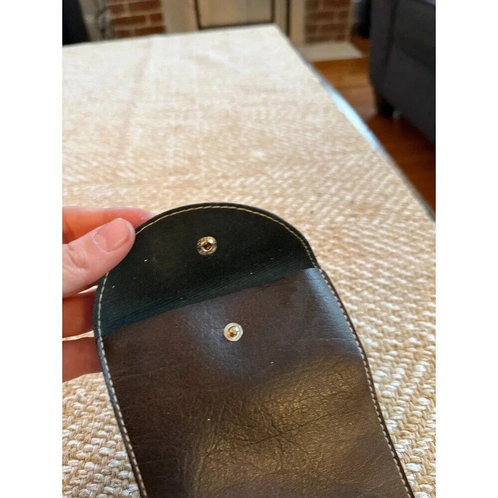 Vintage Leather Accessory Pouch – Snap Closure